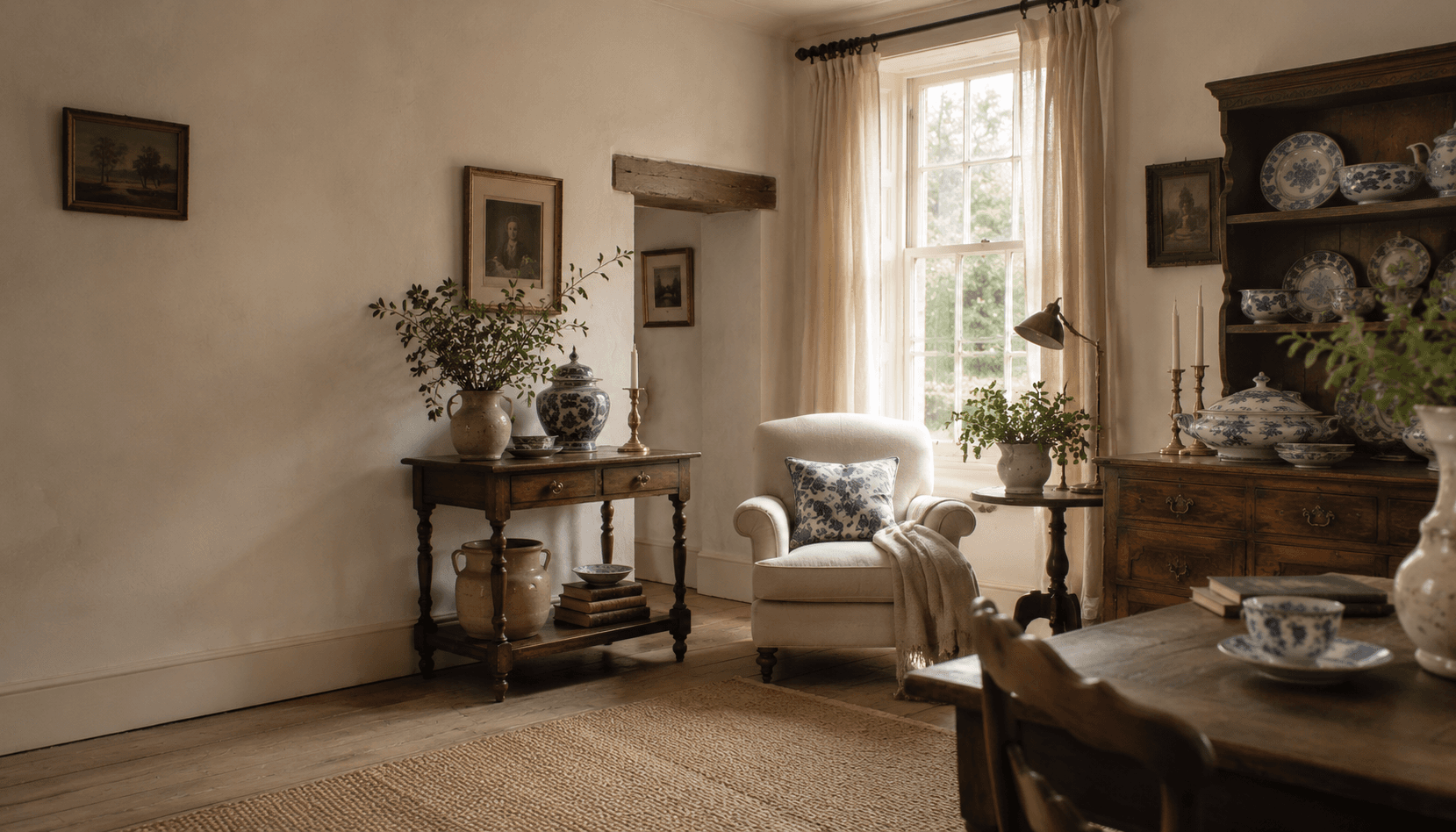 A coastal living room styled with Among Friends furniture and homeware