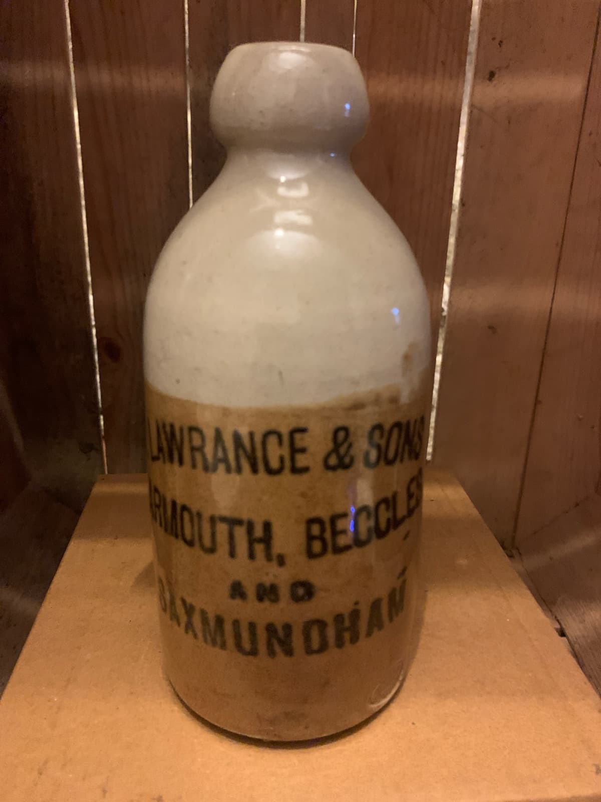 Vintage Stoneware Bottle H Lawrence & Sons