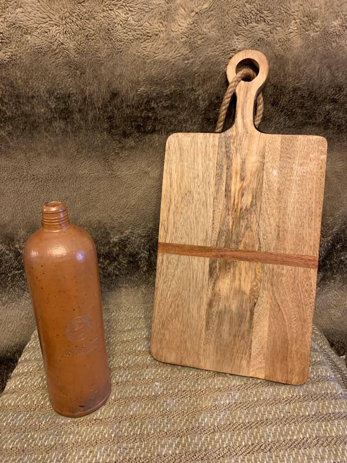 Mango Cutting Board with Metal Detail