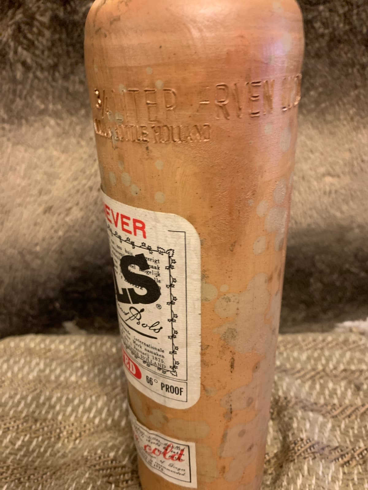 Vintage Bols Genever Ceramic Bottle with Original Labels
