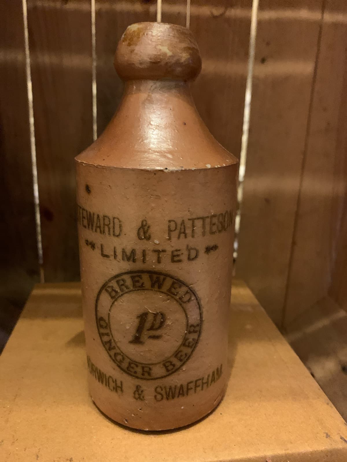 Vintage Stoneware Beer Bottle - Steward & Patteson Limited