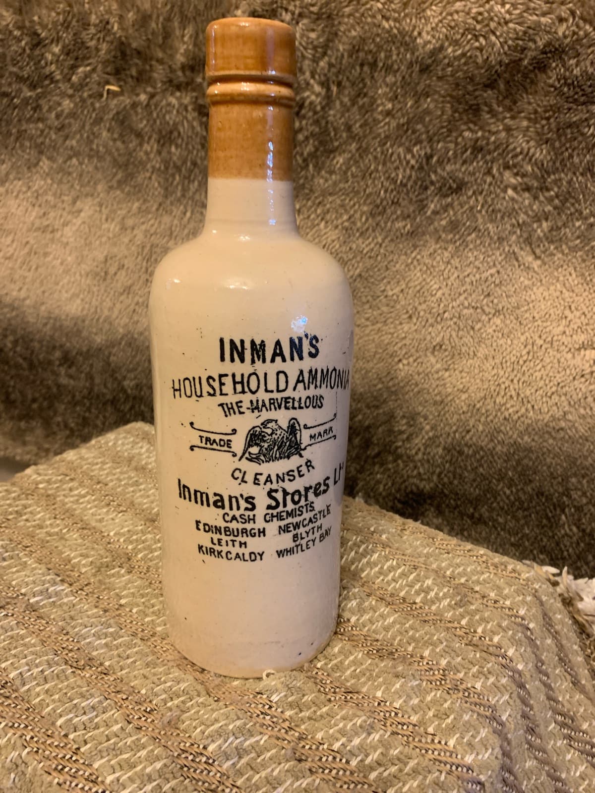 Vintage Inman's Household Ammonia Bottle - The Marvellous Cleanser