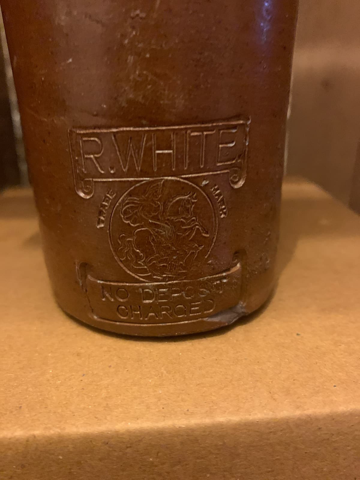 Vintage Brown Stoneware Bottle