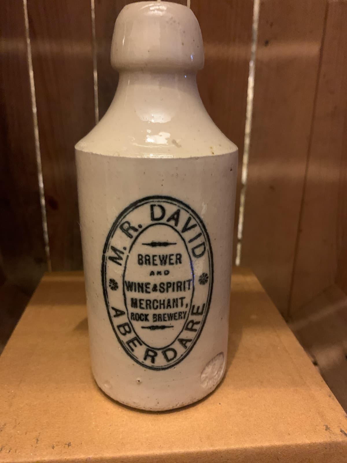 Vintage M.R. David Aberdare Stone Bottle - Brewer & Wine Spirit Merchant
