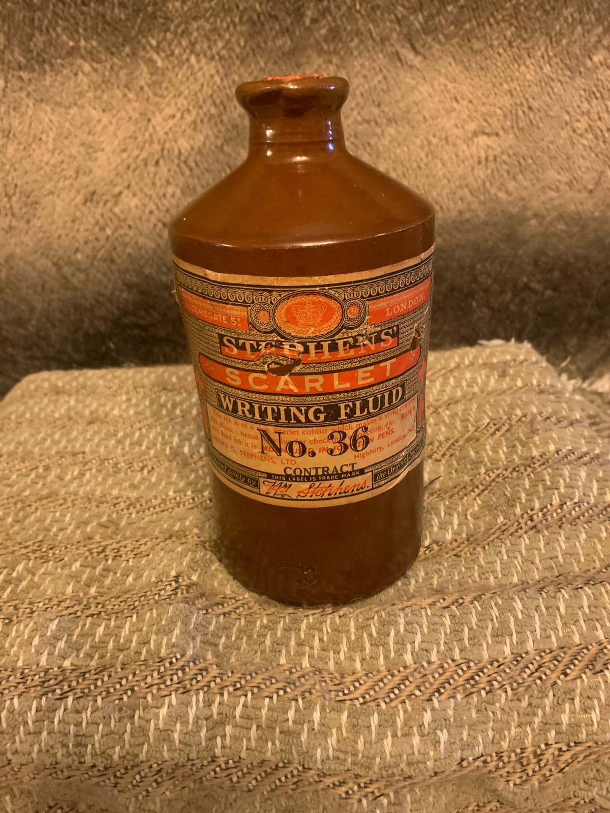 Stephen’s Scarlet Writing Fluid Stoneware bottle