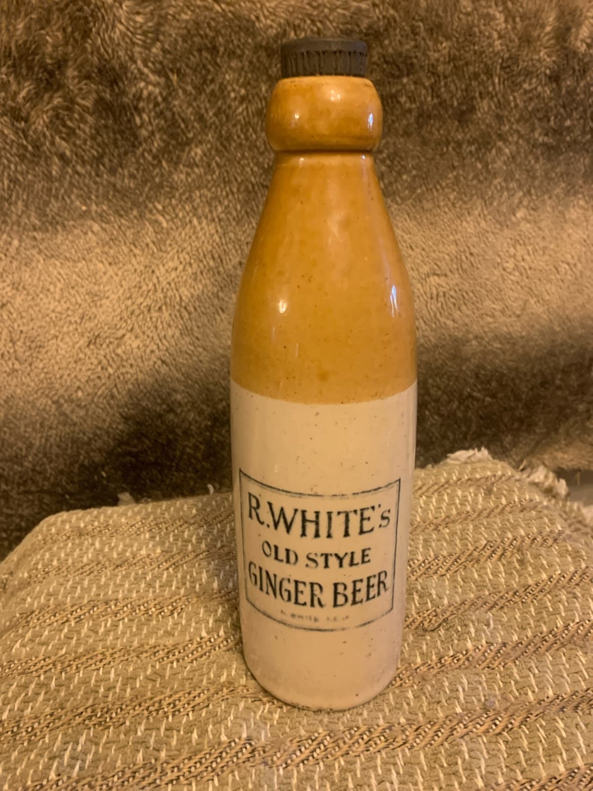 Vintage R. White's Old Style Ginger Beer Bottle
