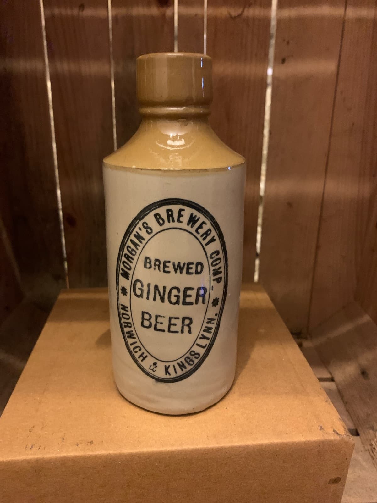 Vintage Stoneware Ginger Beer Bottle - Mortons Brewery