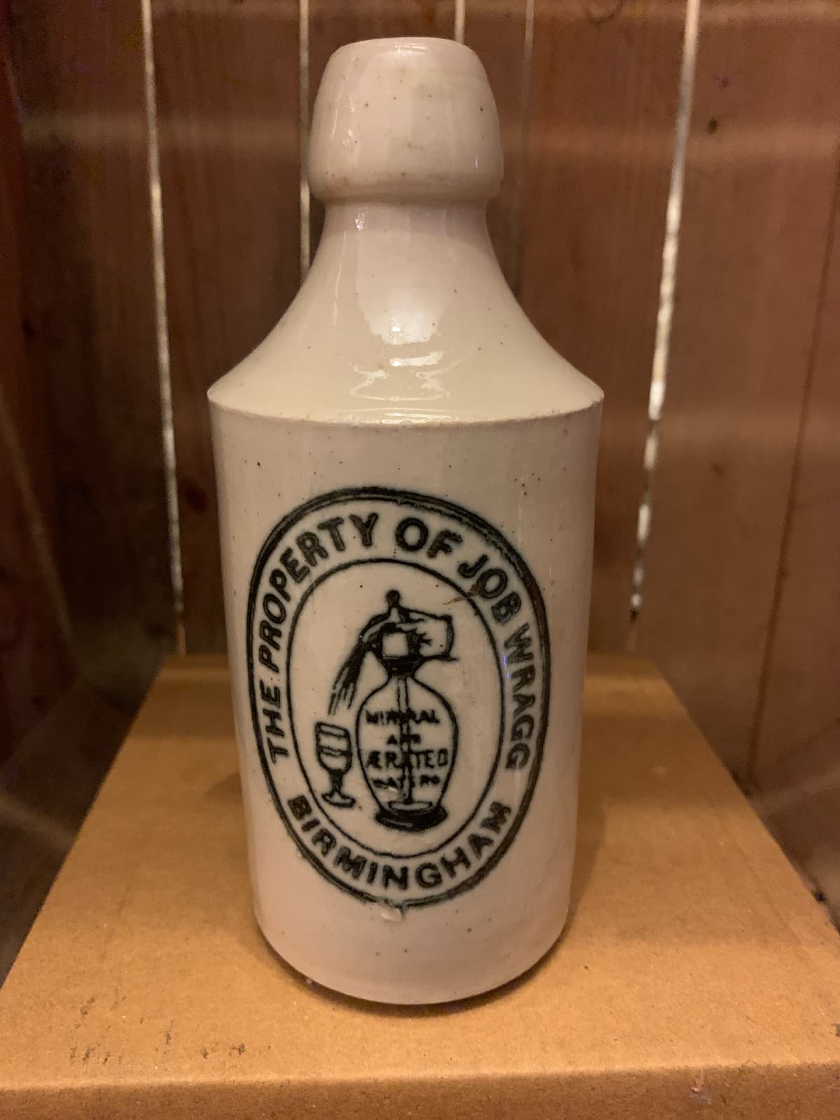 Vintage Job Wragg Birmingham Ceramic Bottle