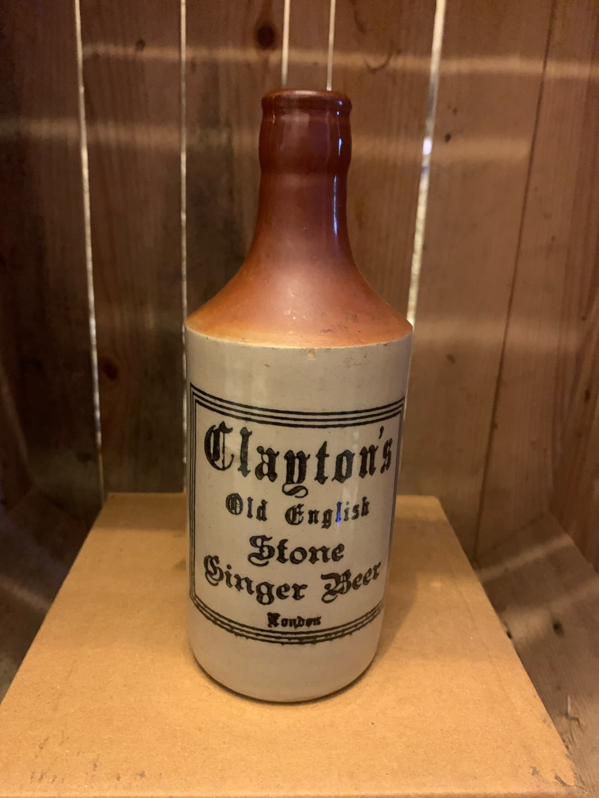 Vintage Clayton’s Old English Stone Ginger Beer Bottle