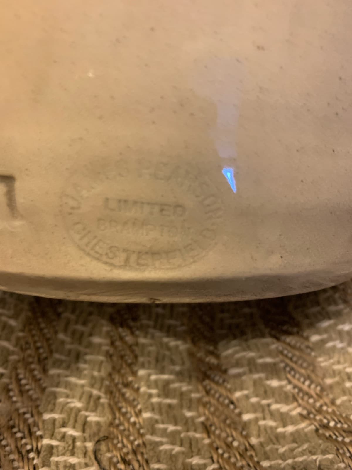 Vintage English Ceramic 1 Gallon Storage Jar with Lid
