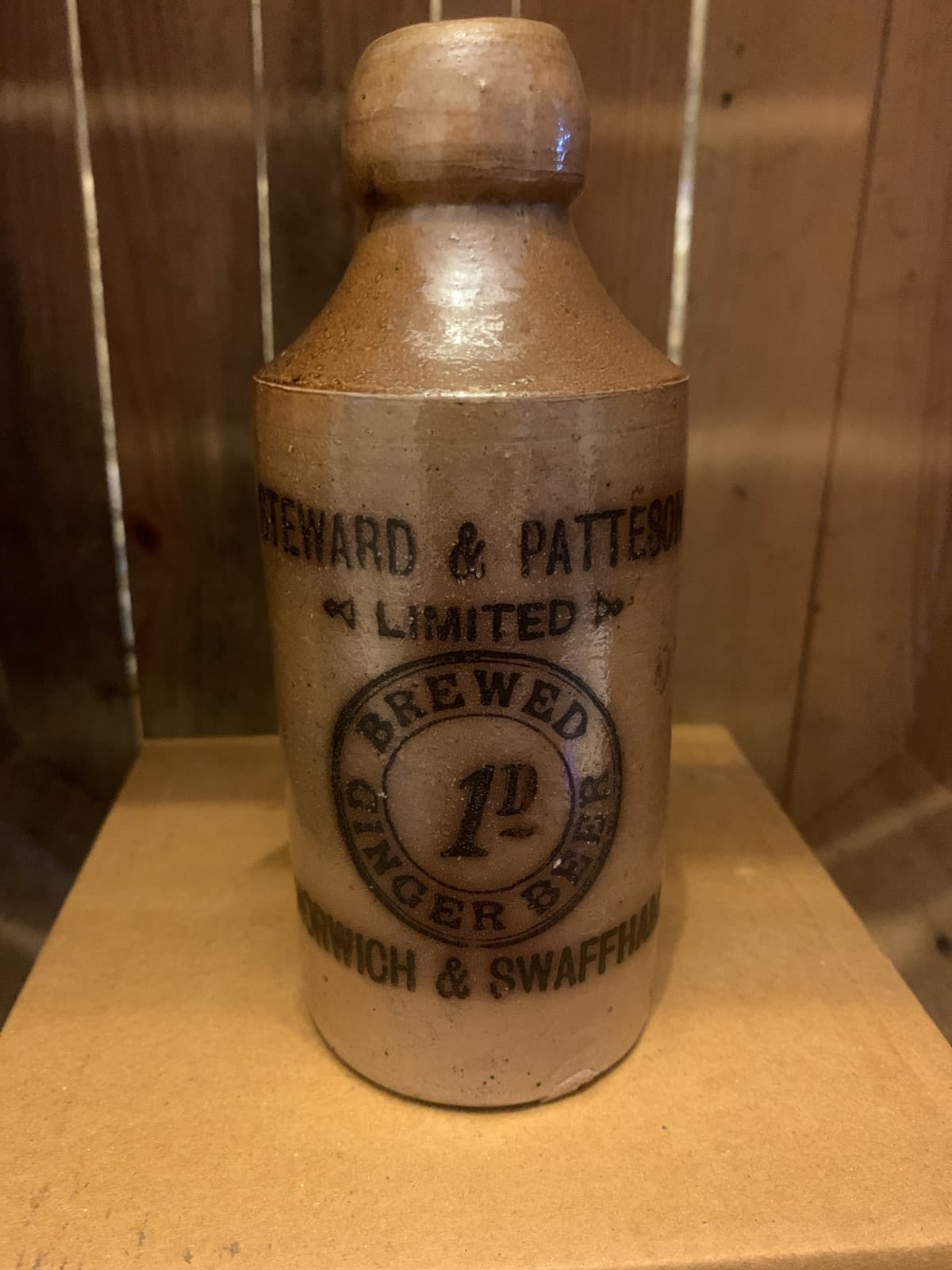 Vintage Stoneware Beer Bottle - Steward & Patteson Limited
