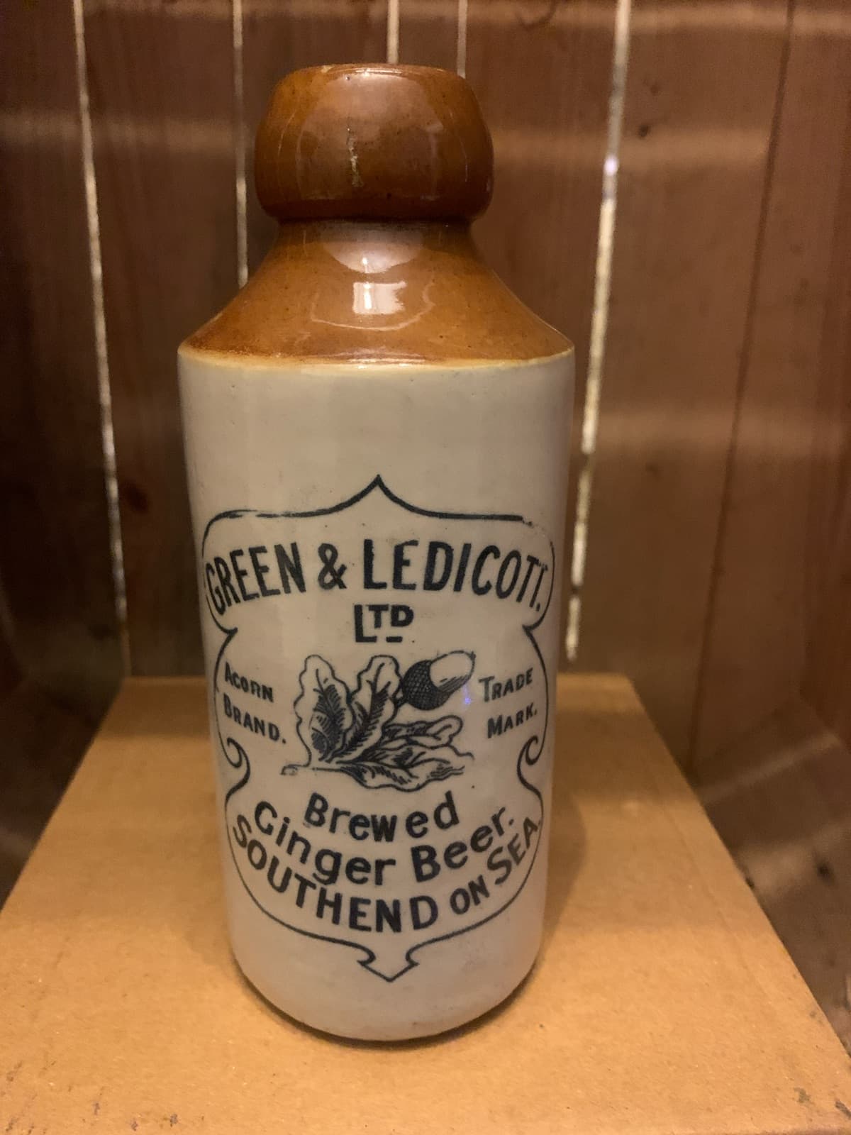 Vintage Green & Ledicott Ginger Beer Stoneware Bottle