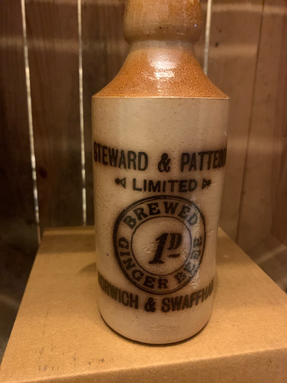Vintage Stoneware Beer Bottle - Steward & Patteson Limited