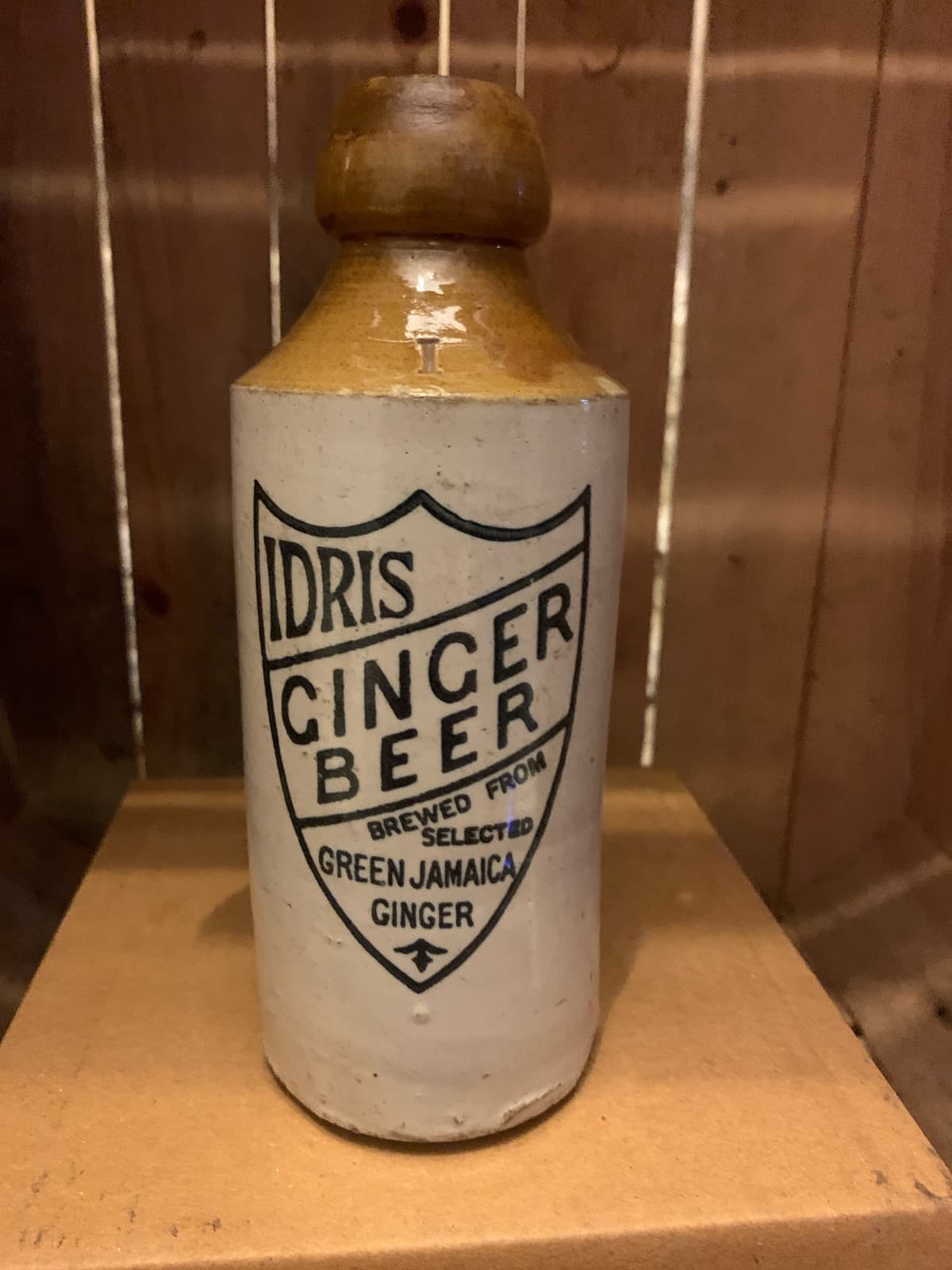 Vintage Idris Ginger Beer Stoneware Bottle